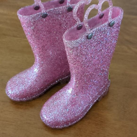 Western Chief Toddler Girls' Abby Shimmer Glitter light up Rain boots size 6 GUC - Picture 5 of 11
